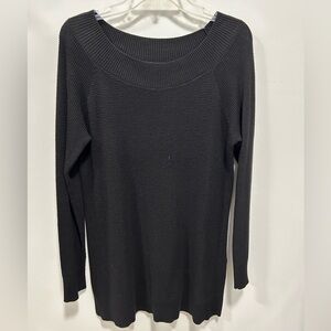 Black lightweight knit cotton sweater tunic. Good shape. Worn only a few times.